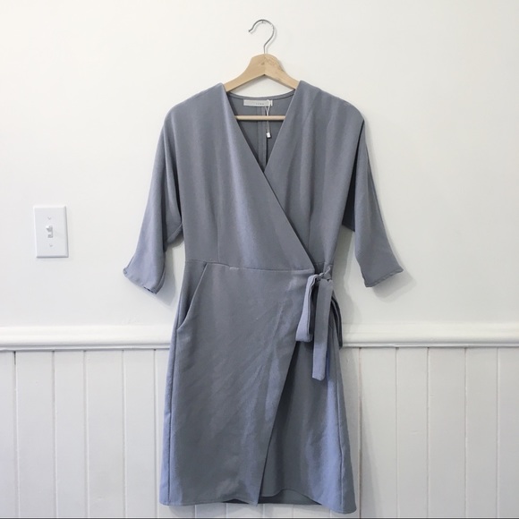 Luna Dresses & Skirts - Luna Grey Blue Wrap Dress